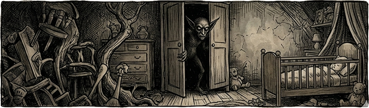 A boggart creeps into a child's bedroom
