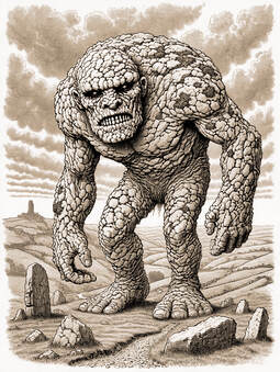 A vicious giant, made of stone